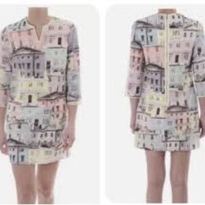Ted Baker London Pastel Multicolor Cityscape Shift Dress